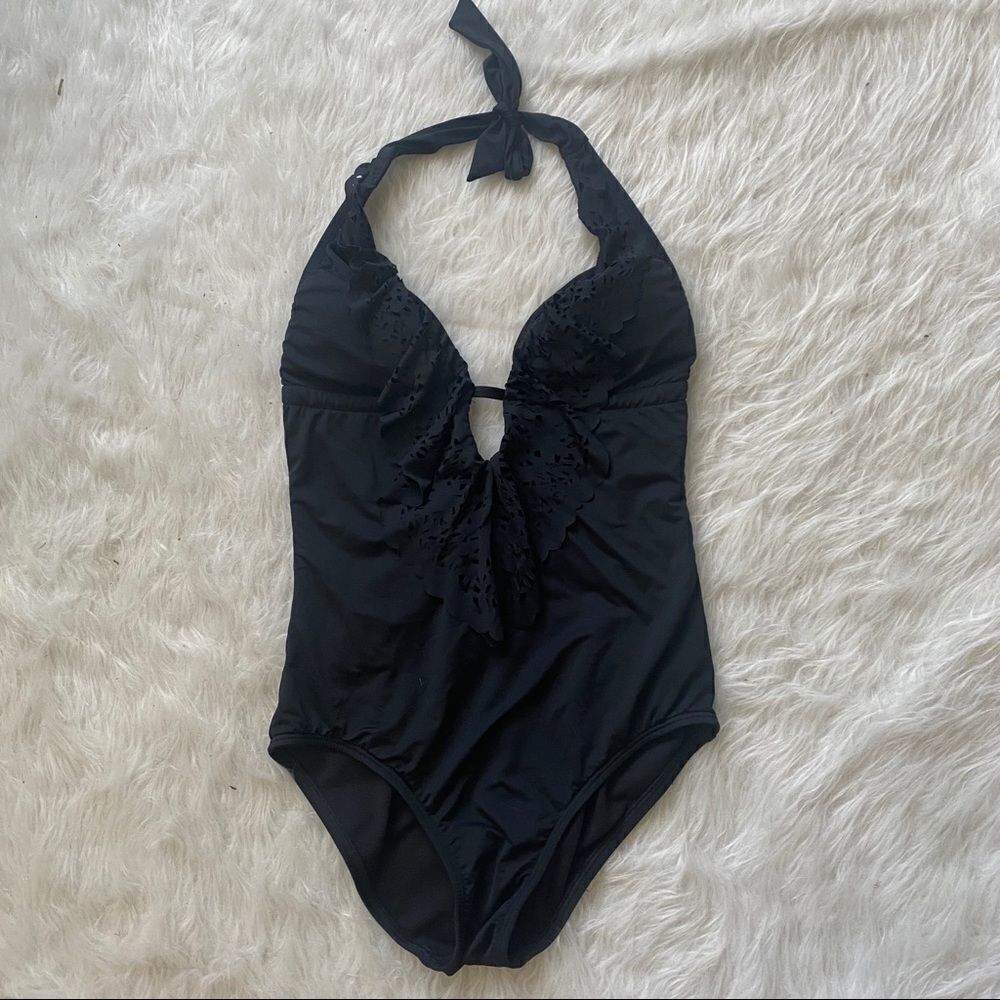 One piece black laundry bikini